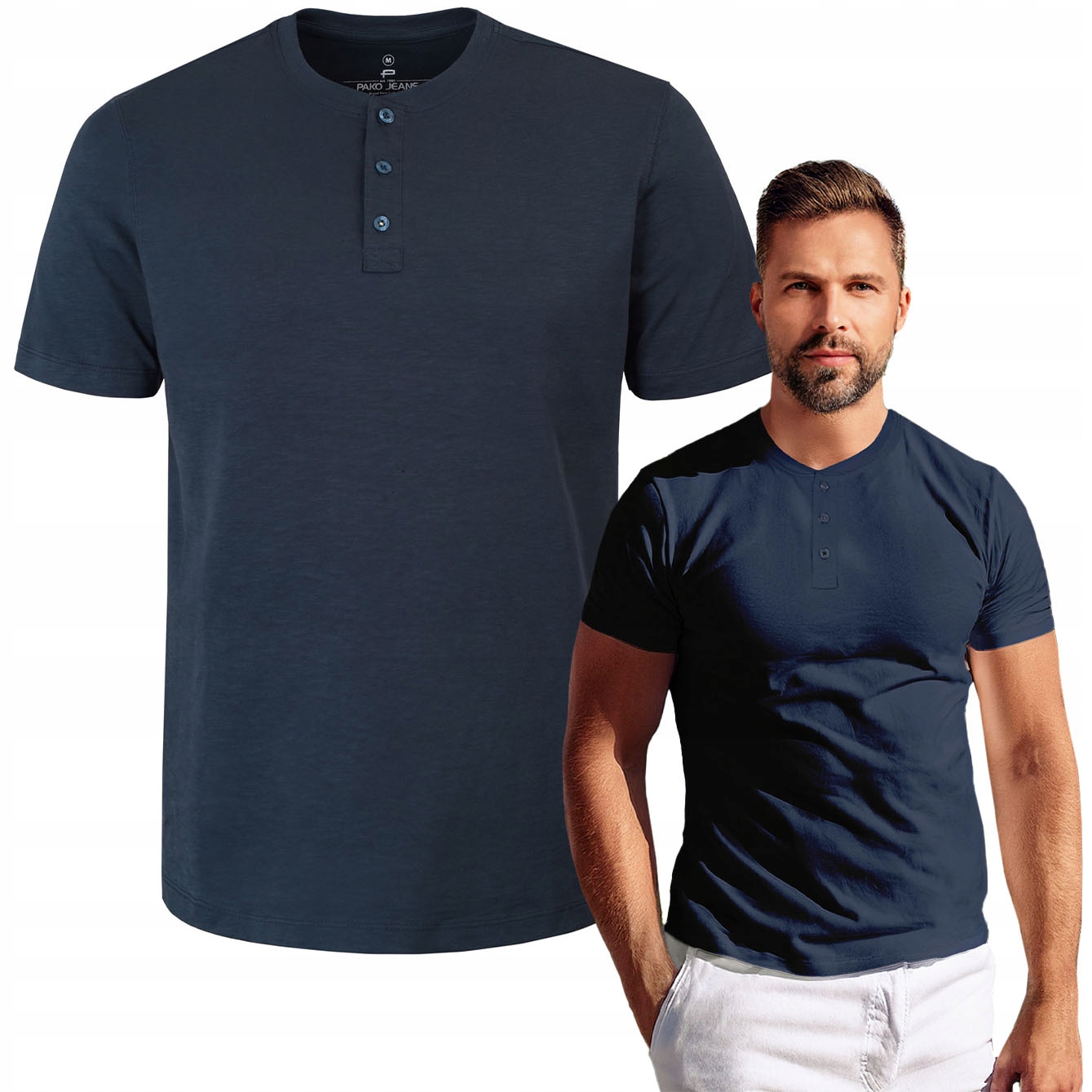 pánské tričko se srdíčkem Tmavě Modré, bavlněné Wizard L Pako Jeans