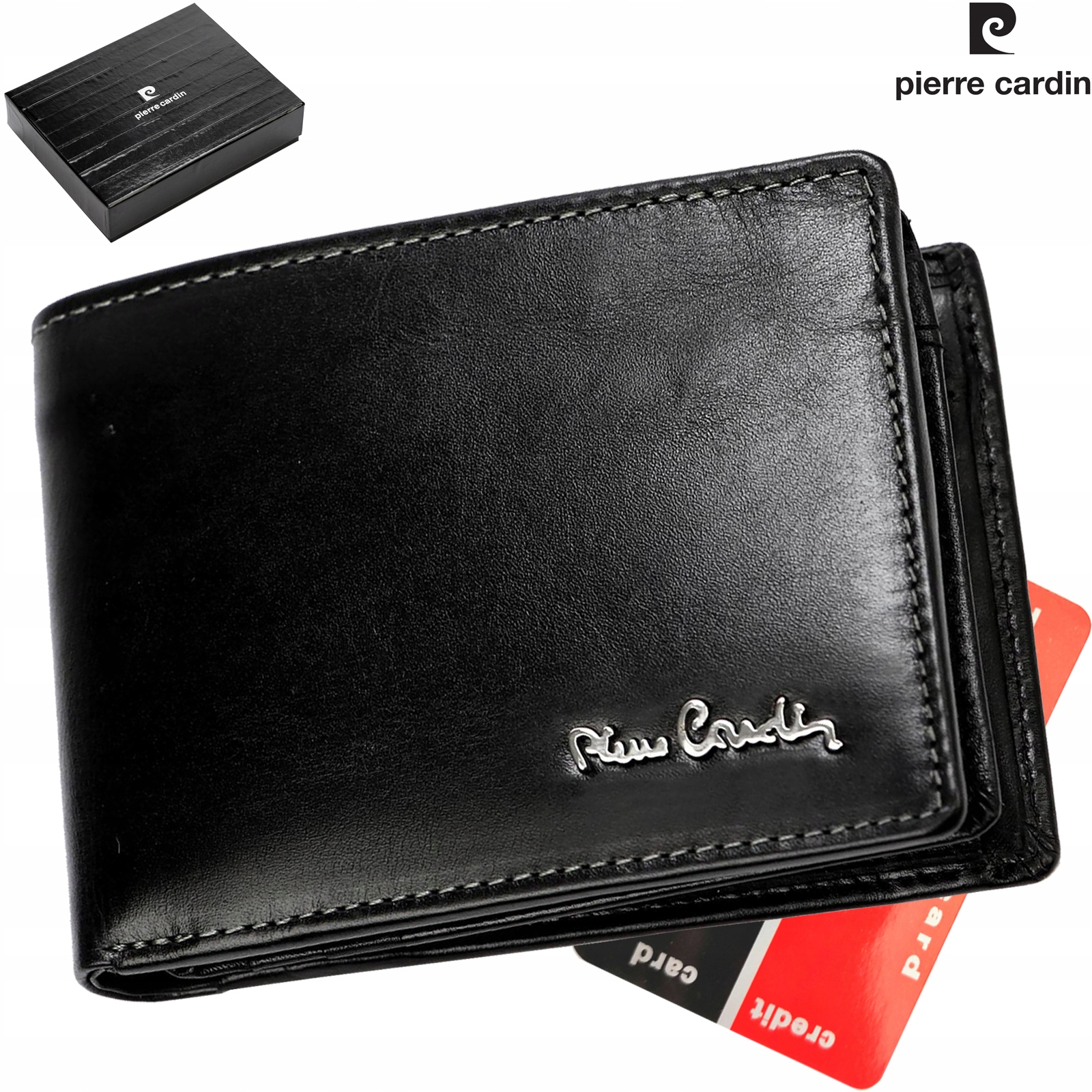 Originální Velká Pánská Peněženka Z Přírodní Lesklé Kůže Pierre Cardin