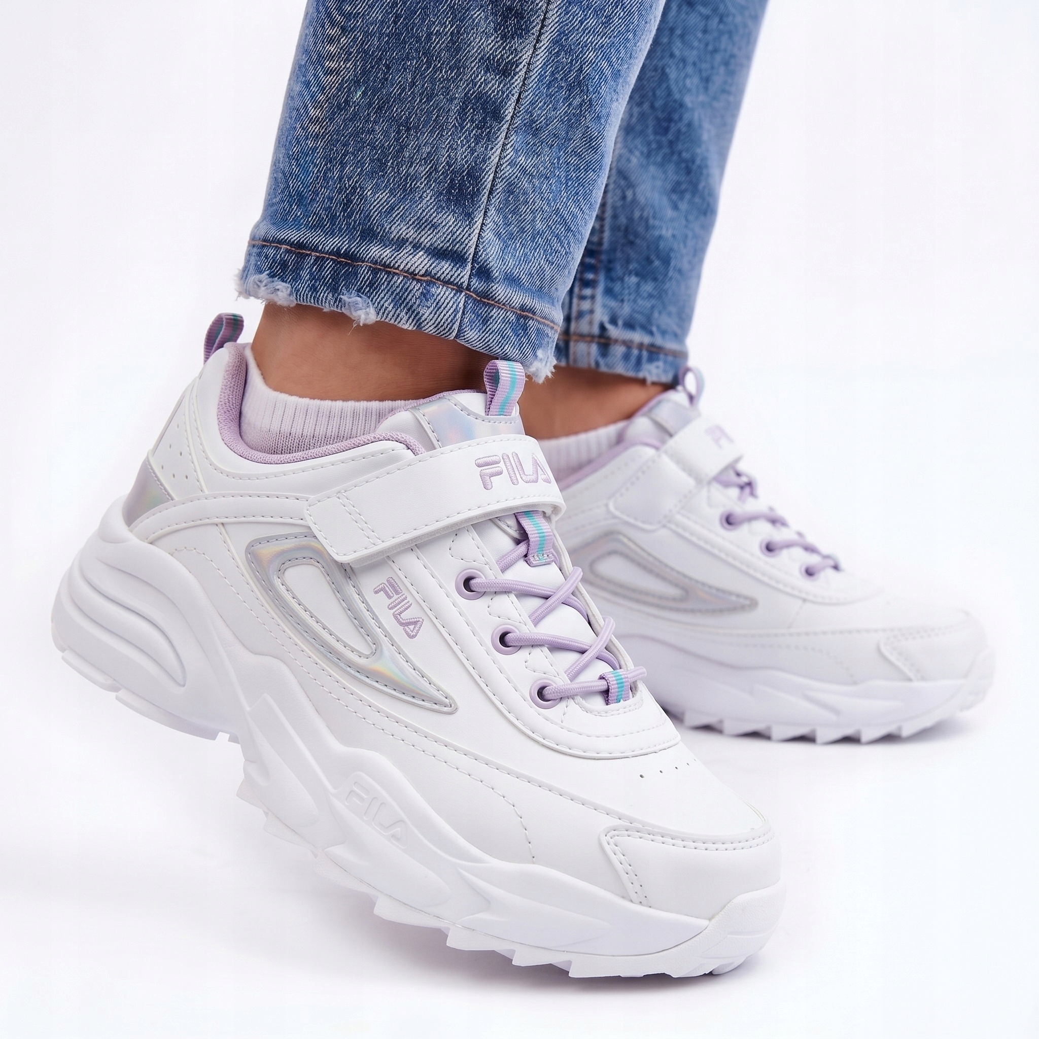 Buty dziecięce sportowe Fila Skye V kids na Rzepy Sneakersy do szkoły 34