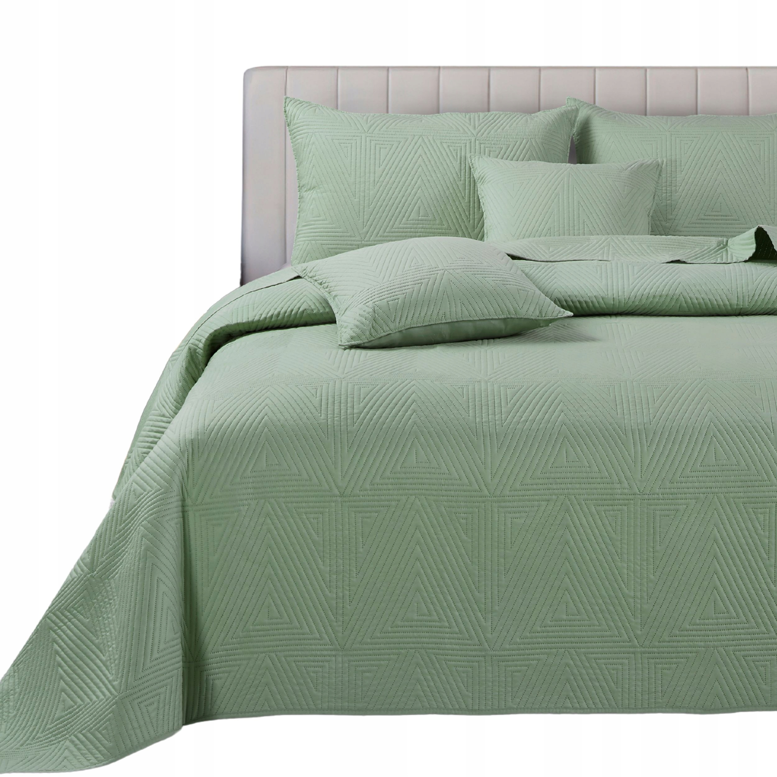 Přikrývka Na Postel Prošívaná Velvet Kapa Koc Pled 240x220 Trio Zelená