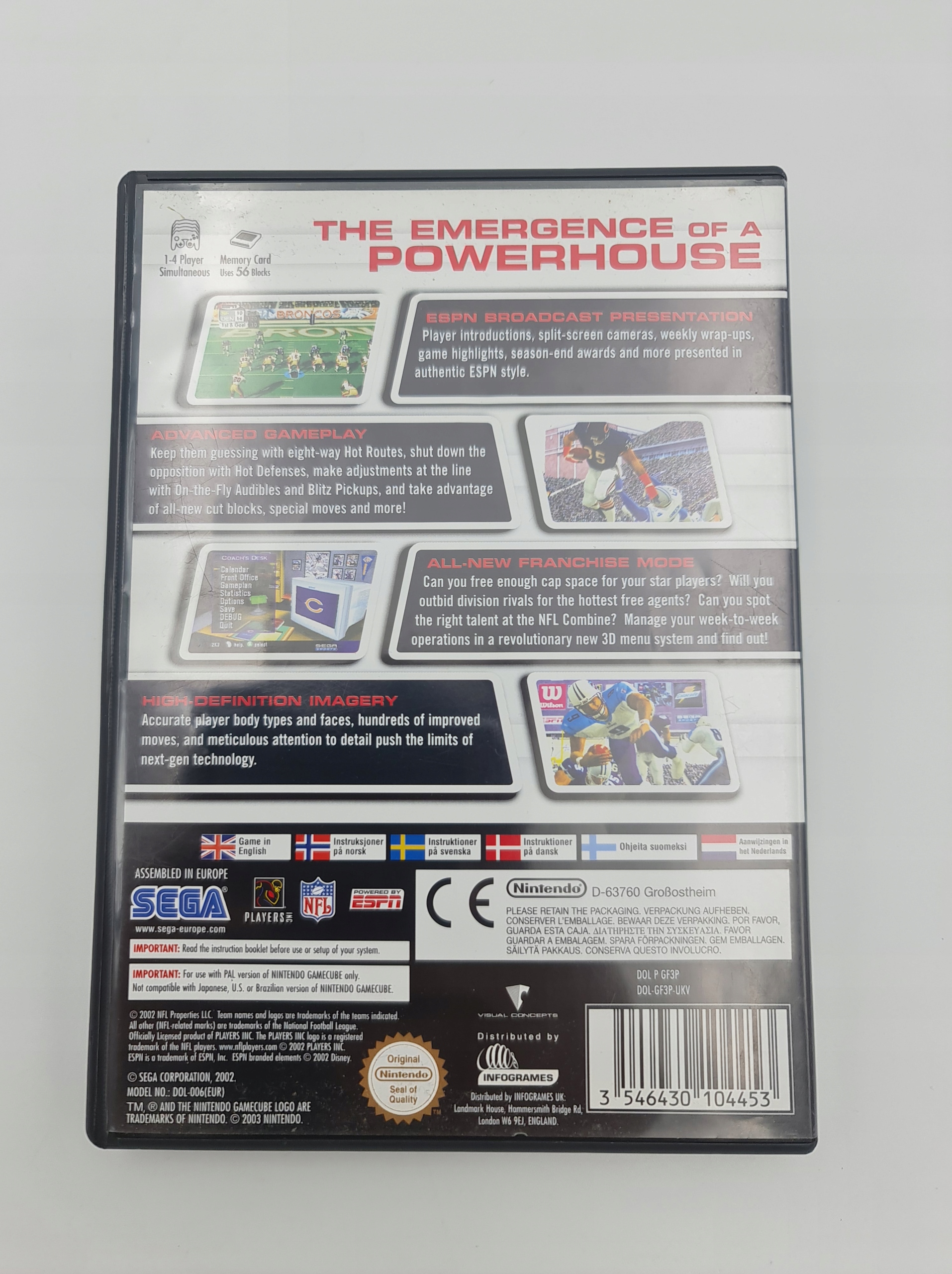 NINTENDO GAMECUBE NFL 2K3 Tematyka gry akcji