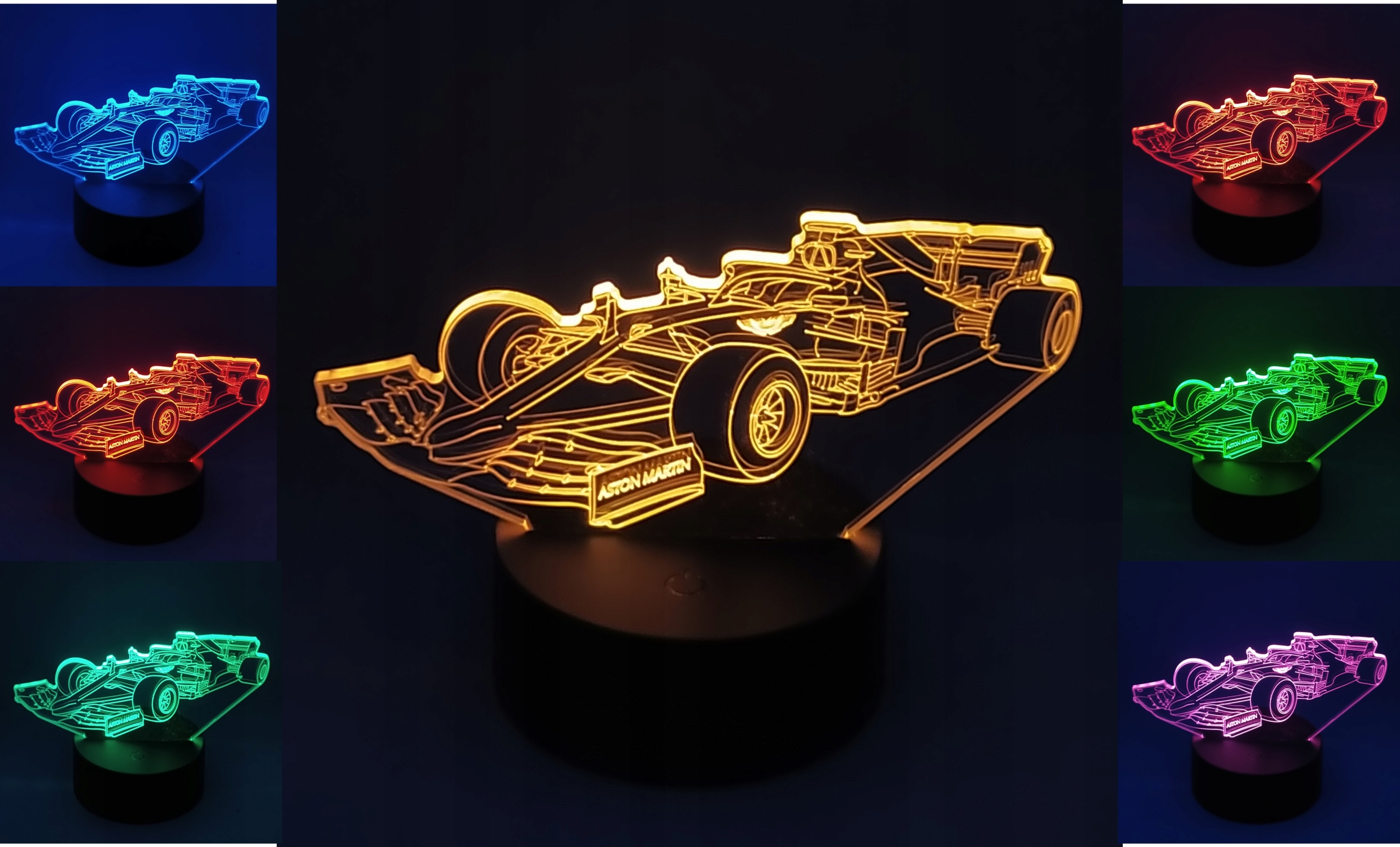 LAMPKA NOCNA 3D LED FORMUŁA F1 AUTO ASTON MARTIN Marka MS