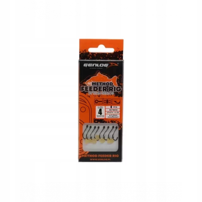 Przypon Genlog Method Feeder Rig Bkk 1105 nr 4 0,28 mm 10 cm z opaską