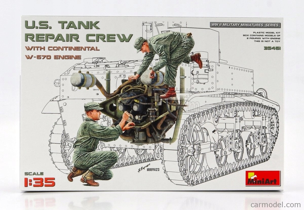 Miniart Figures Tank Repair Crew With Engine 1945 1:35