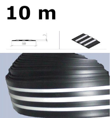 10 m Ochranná lišta Černobílá 60 mm pro Ponton