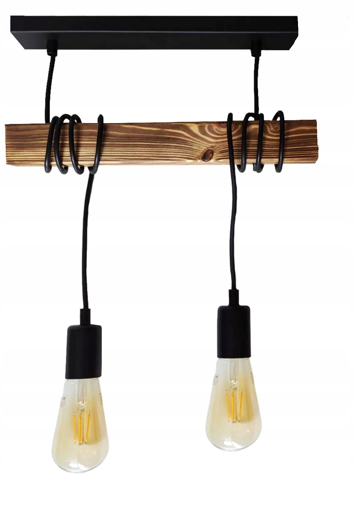 

Lampa żyrandol drewno 2xE27 Loft