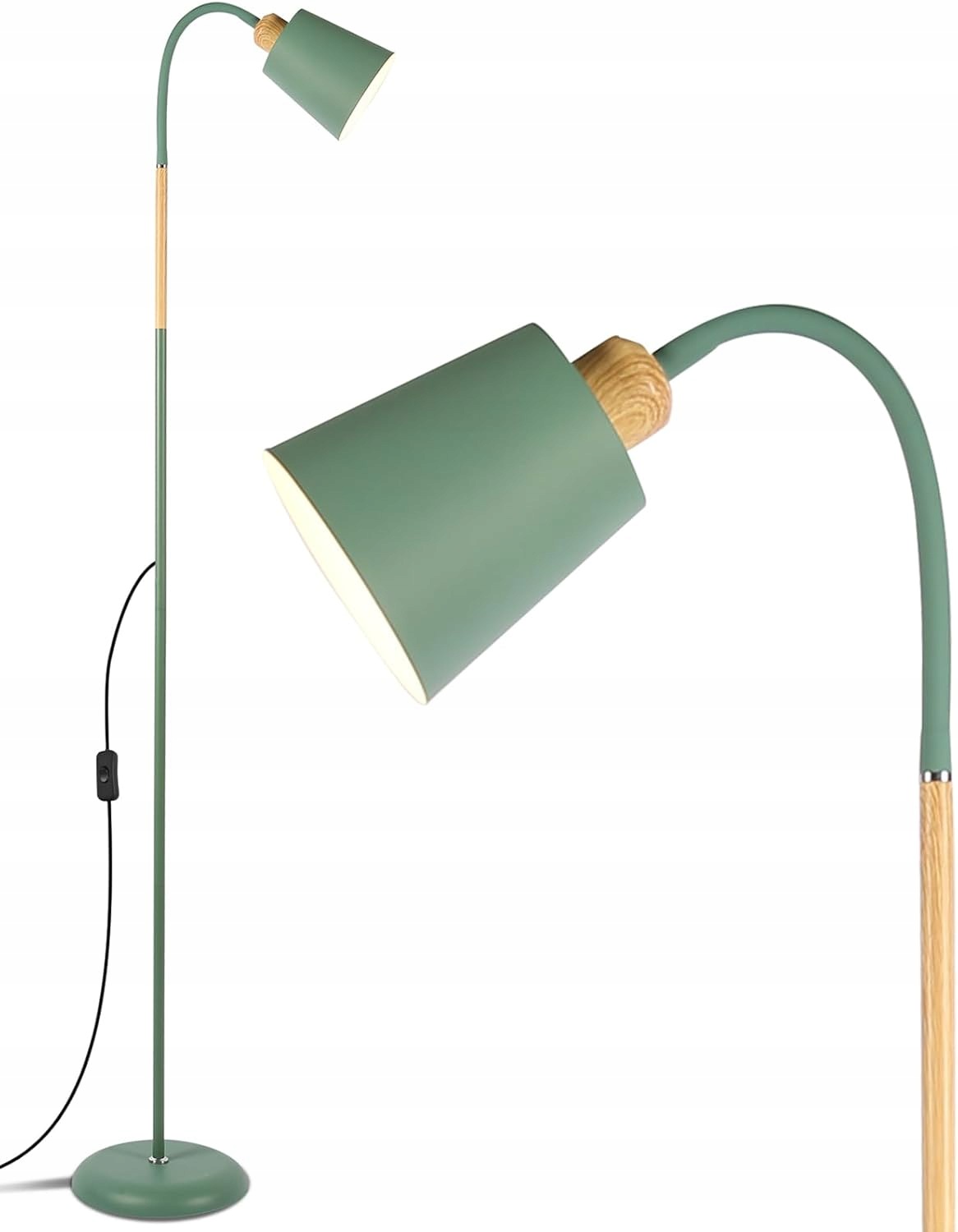 Antenlicht Podlahová lampa loft na čítanie, ohybná, šalviová, retro