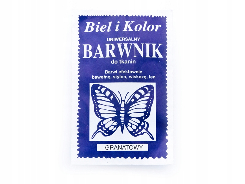 

Barwnik do tkanin Biel i Kolor farba Granat