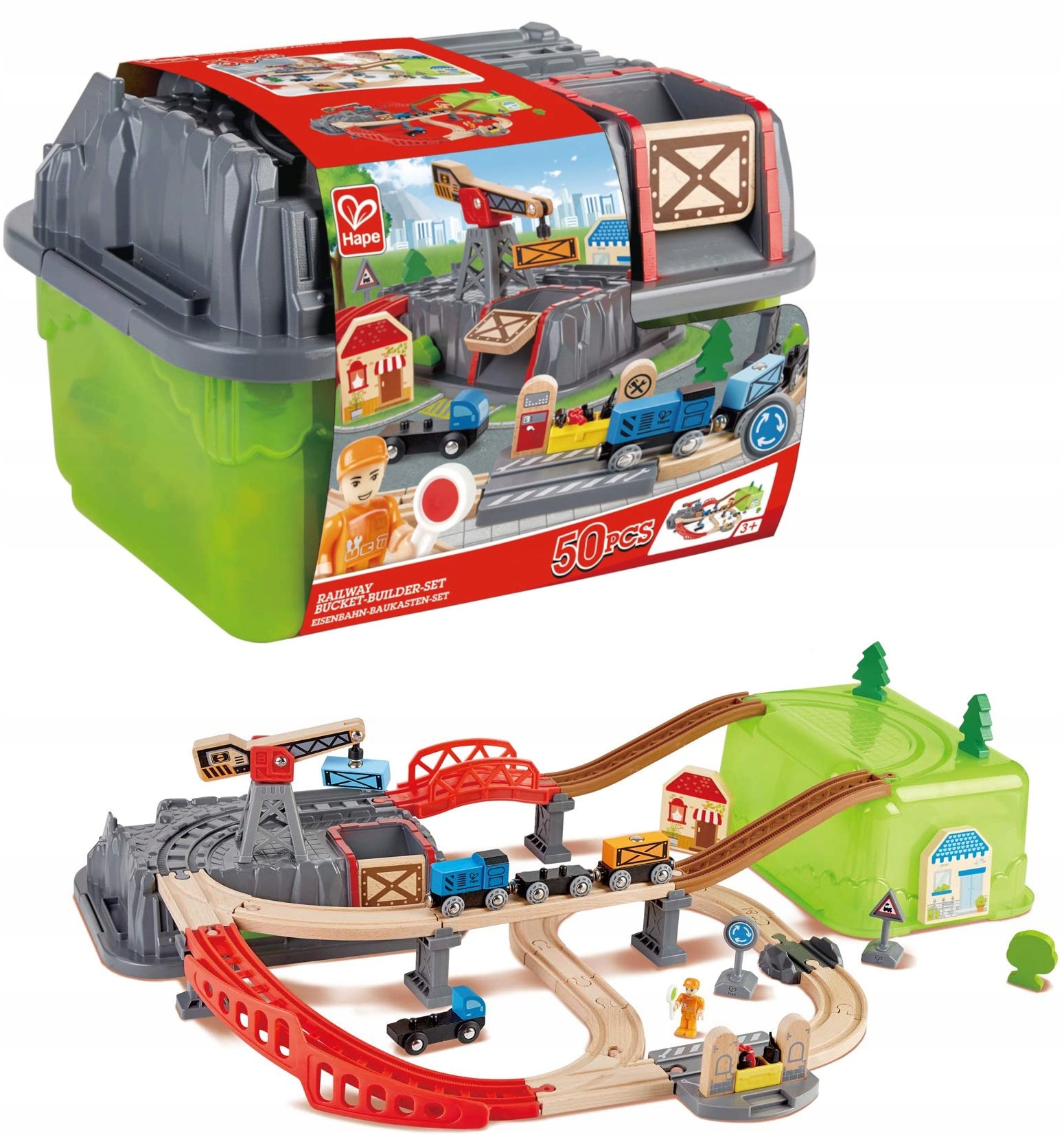 

Hape E3764 Kolejka towarowa Dźwig Skrzynka do Brio