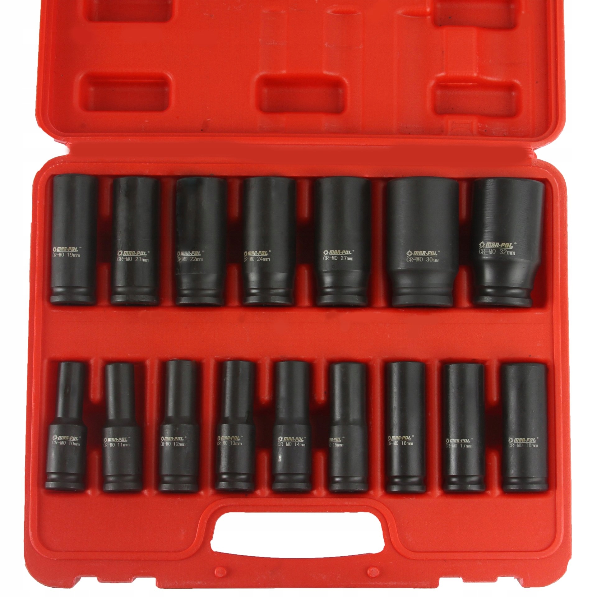 NASADKI UDAROWE 1/2' DŁUGIE ZESTAW 10-32MM CR-MO Typ 6-kątna