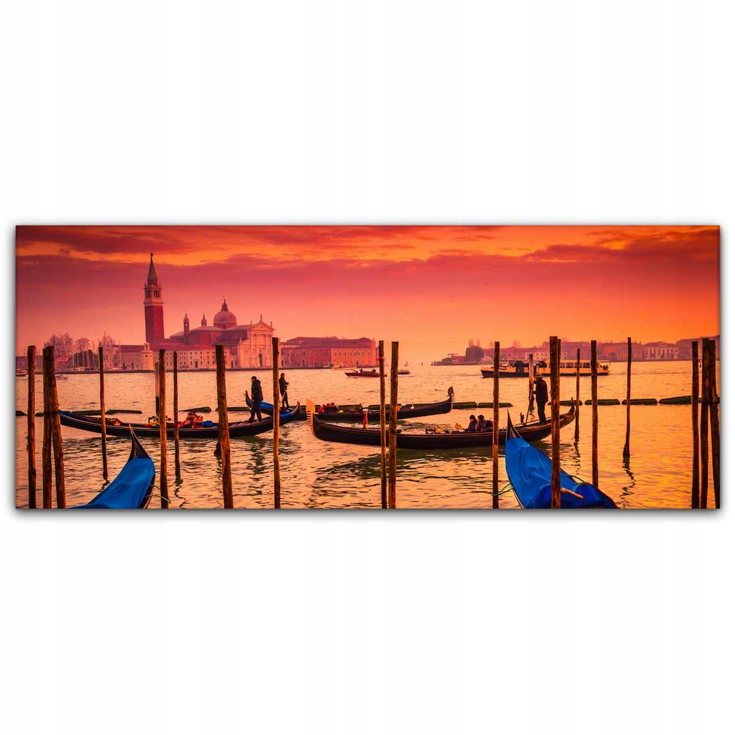 obraz na plátně 125x50 Gondola Západ slunce