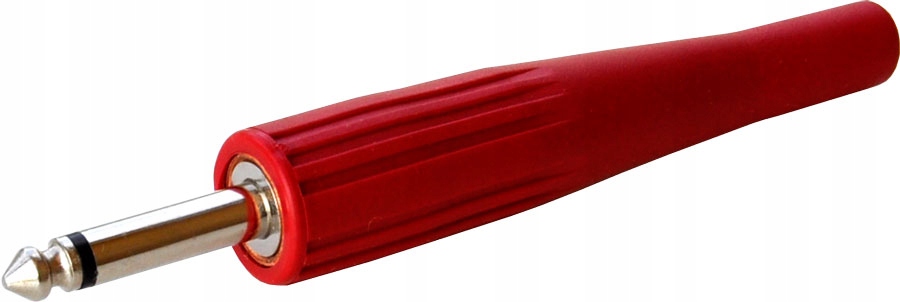 

Wtyk Jack 6,3 mono nikiel na kabel czerwony guma