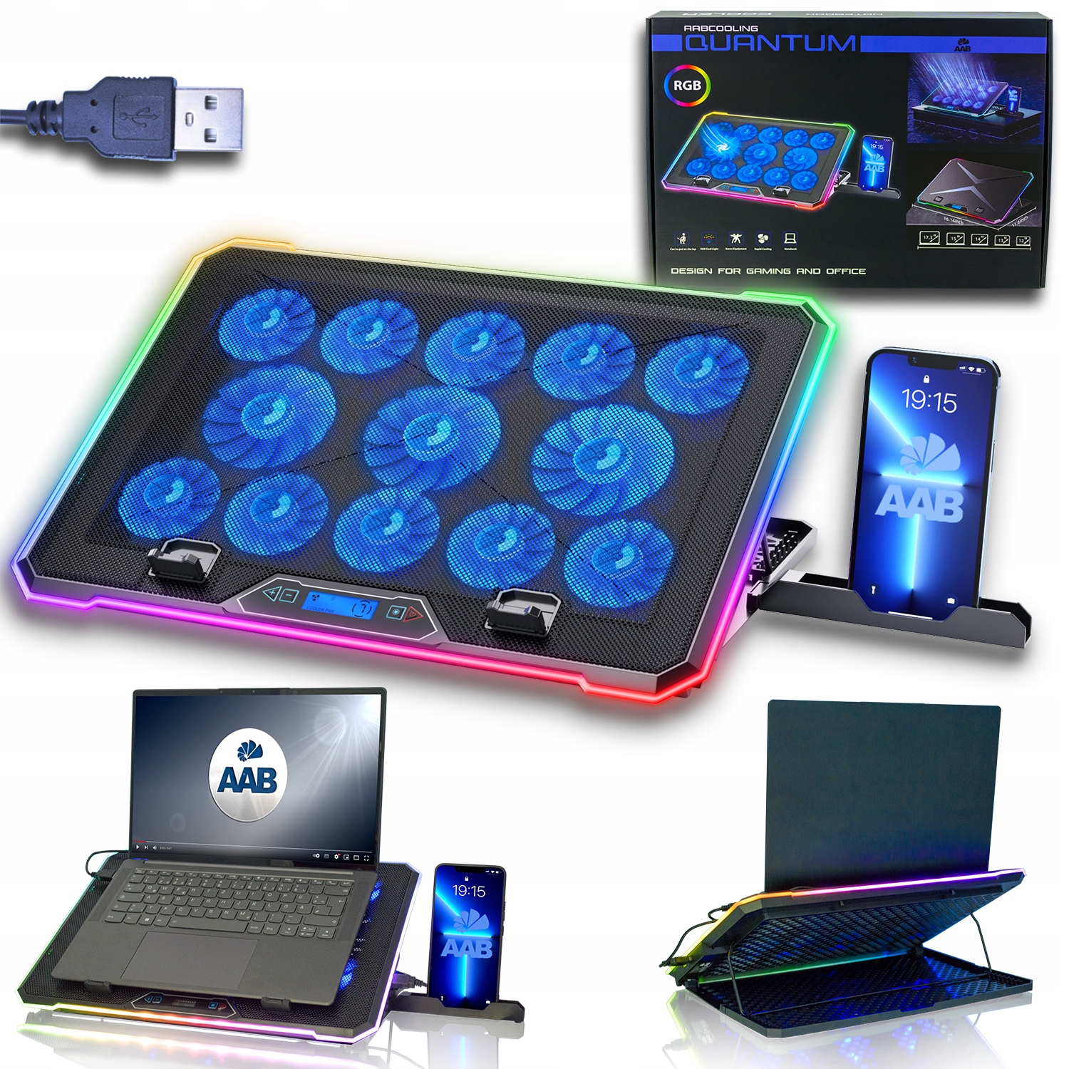 Aab Quantum Tichá Podložka Chladicí Podložka Pro Notebook 10-17,3