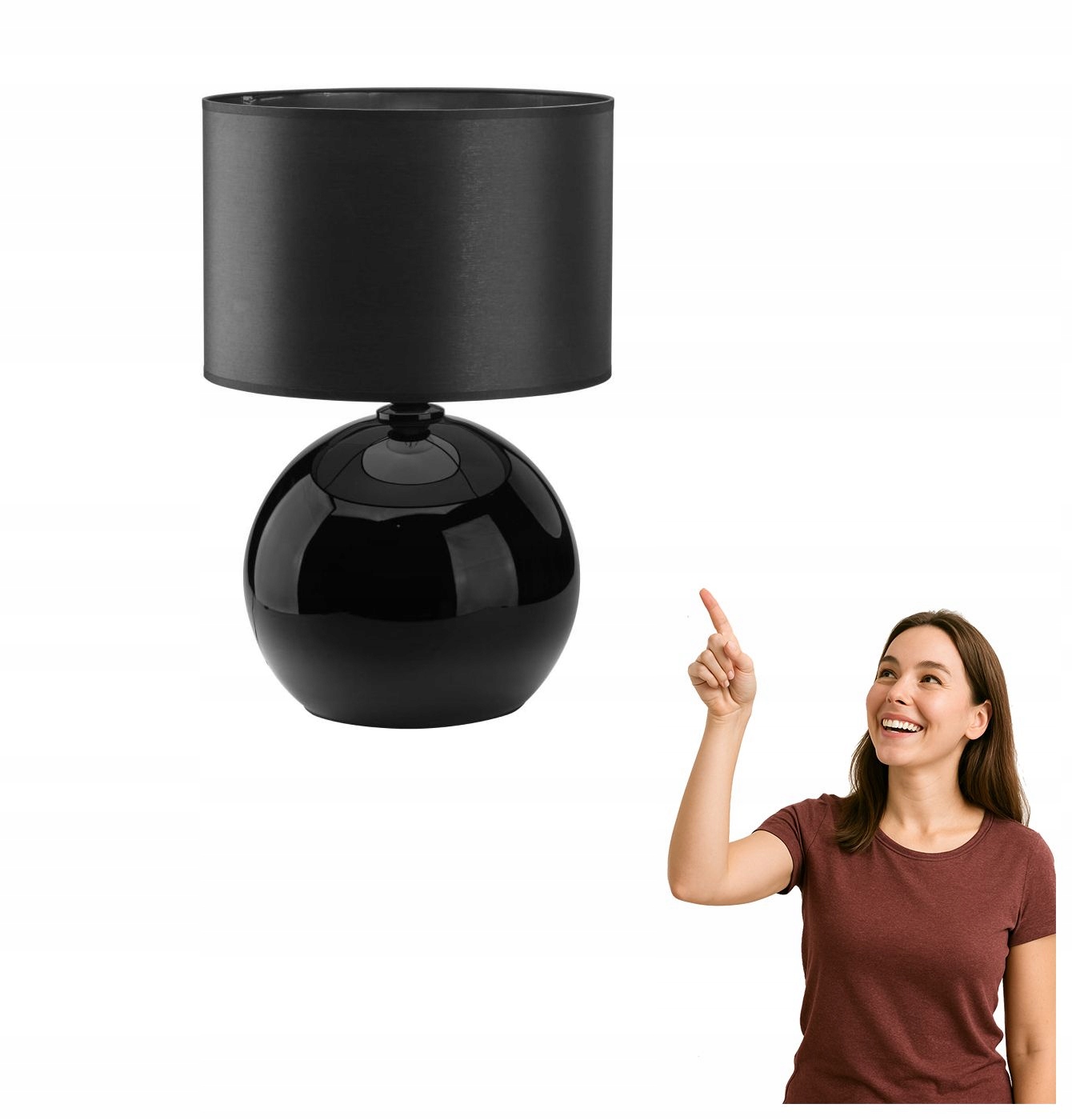 Nočná stolová lampa Palla čierna 5080 Tk Lighting