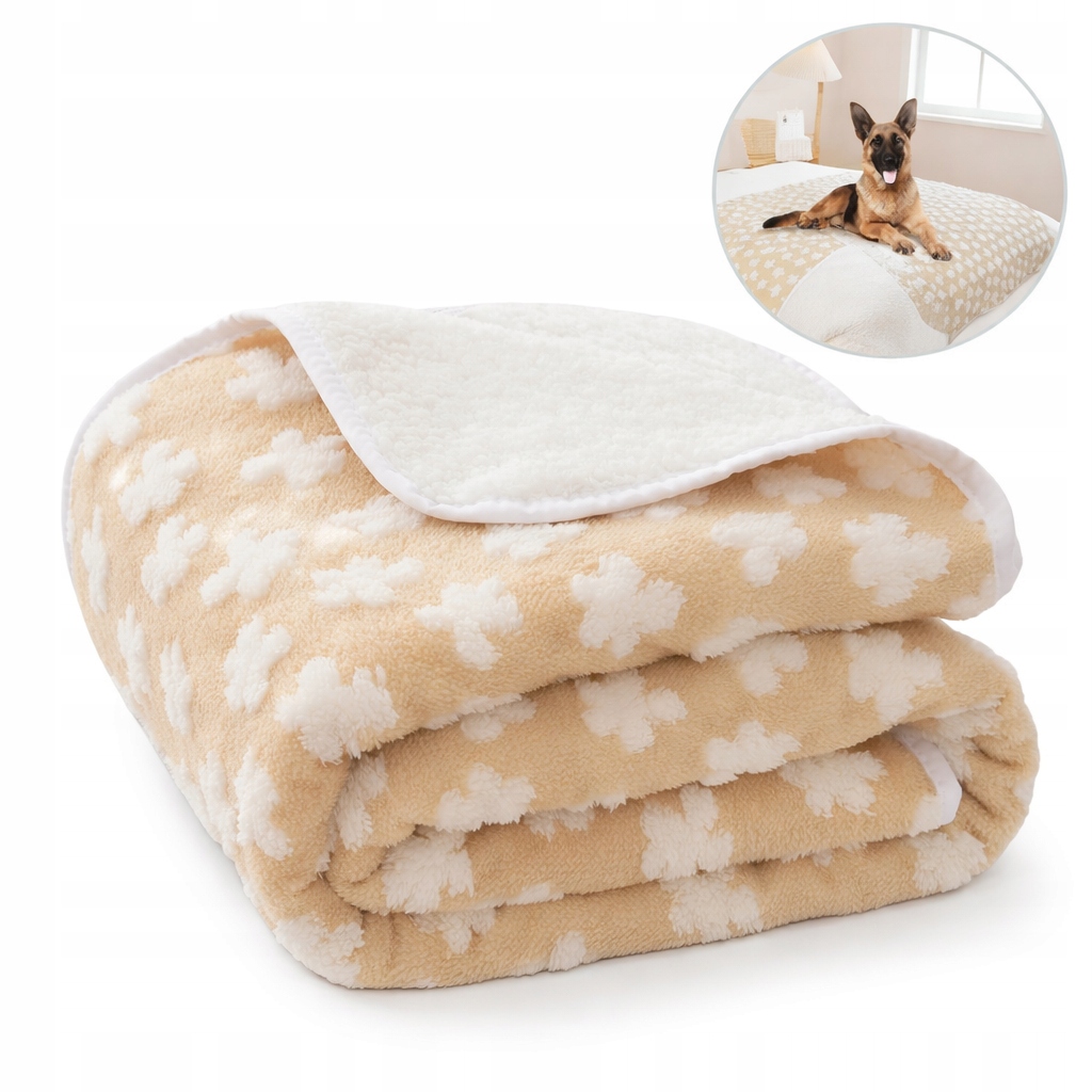 Levně Pelíšek Deka Pro Psa Kočku Voděodolná Měkká 100 x 80 cm Hnědá Teplá