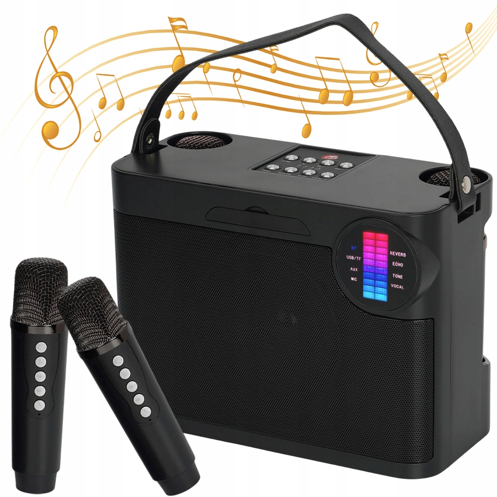 Bluetooth Reproduktor Rgb Karaoke Set Se Dvěma Mini Mikrofony Ideální Dárek