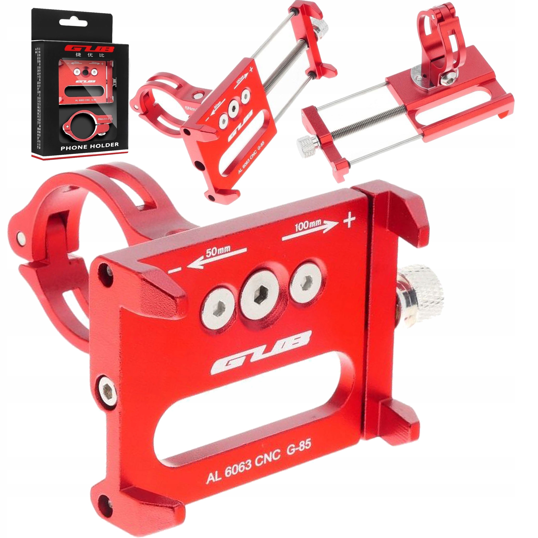 Aluminiowy Uchwyt Rowerowy Na Telefon kierownice Gub 85 G-85 czerwony
