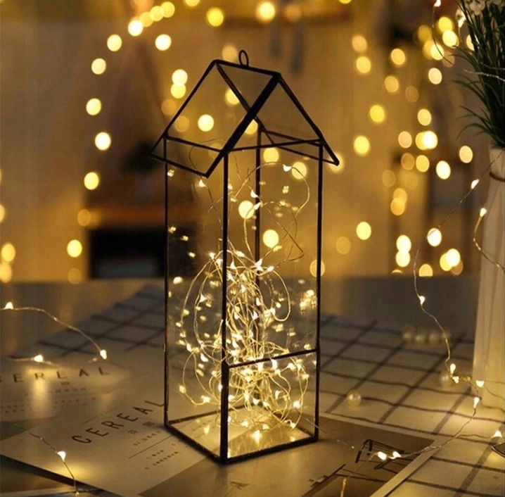 LAMPKI DRUCIKI 100 LED NA BATERIE CHOINKOWE KOLORY Zastosowanie wewnątrz