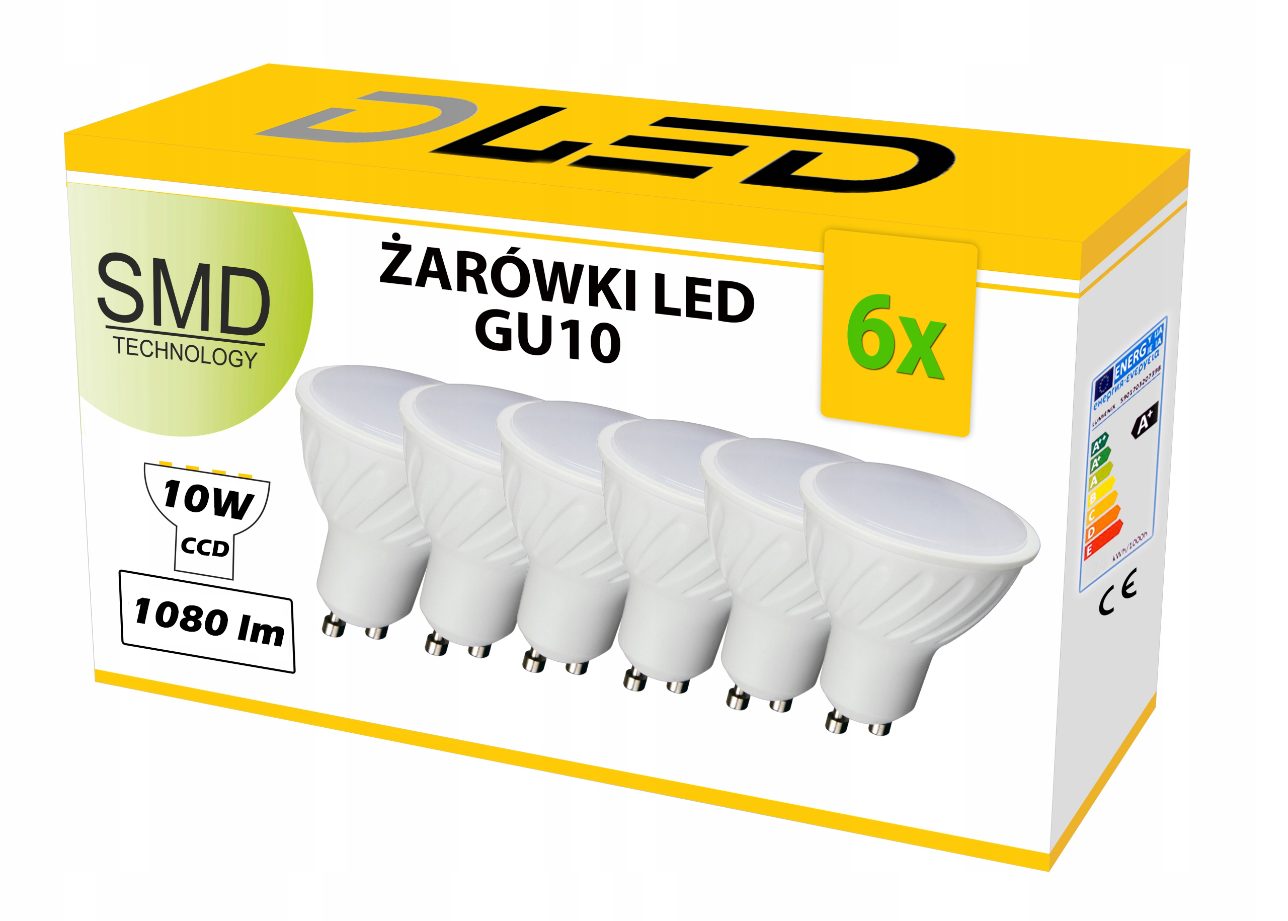6x Żarówka LED GU10 1080lm 10W CCD NEUTRALNA