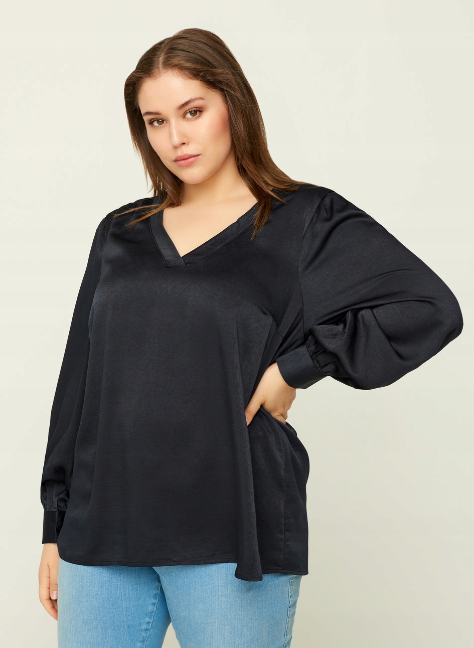 ZZ3 ZIZZI SATYNOWA BLUZKA GRANAT 46 48 Rozmiar 46