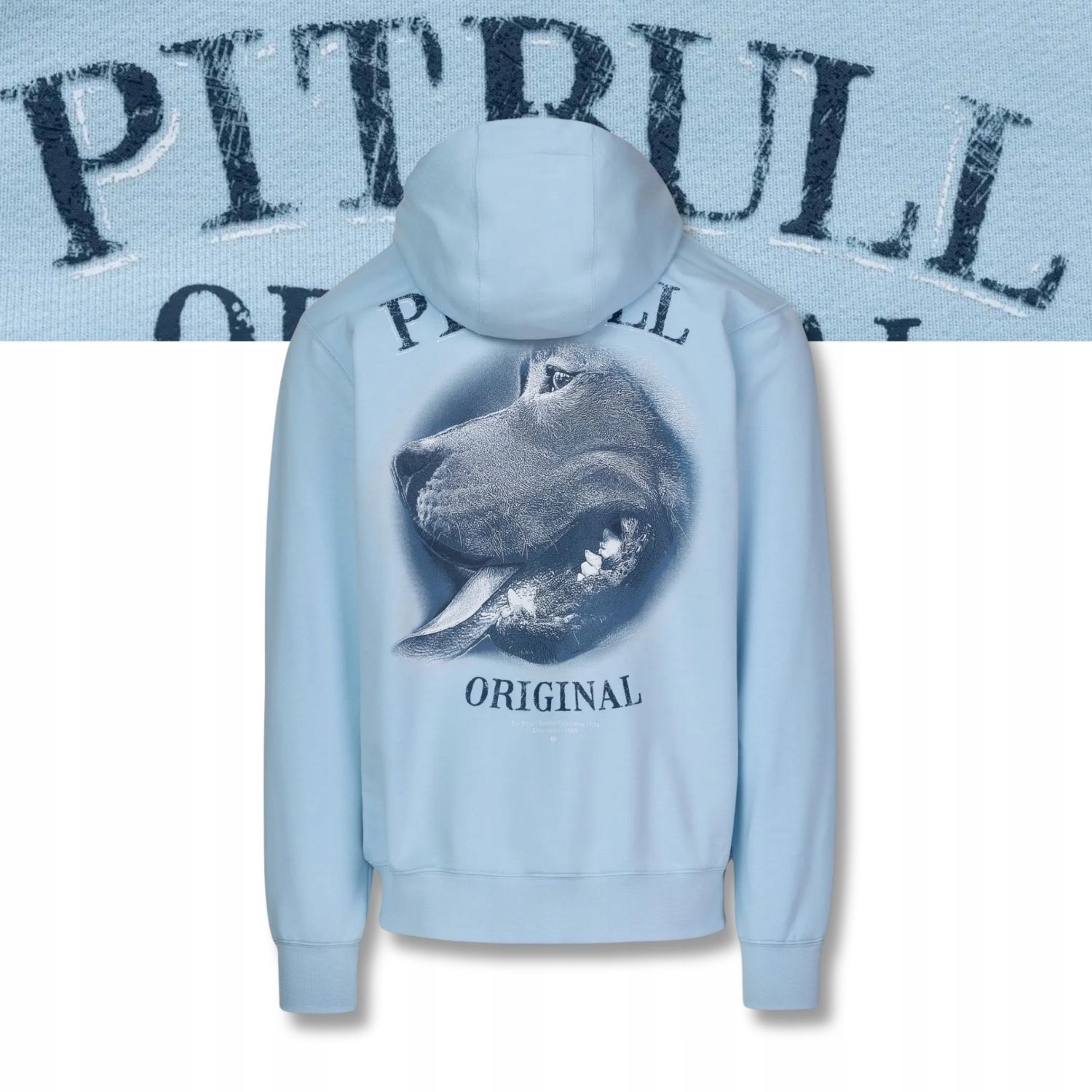 Pánská Rozepínací mikina s kapucí Pitbull Midnight s velkým potiskem na zádech