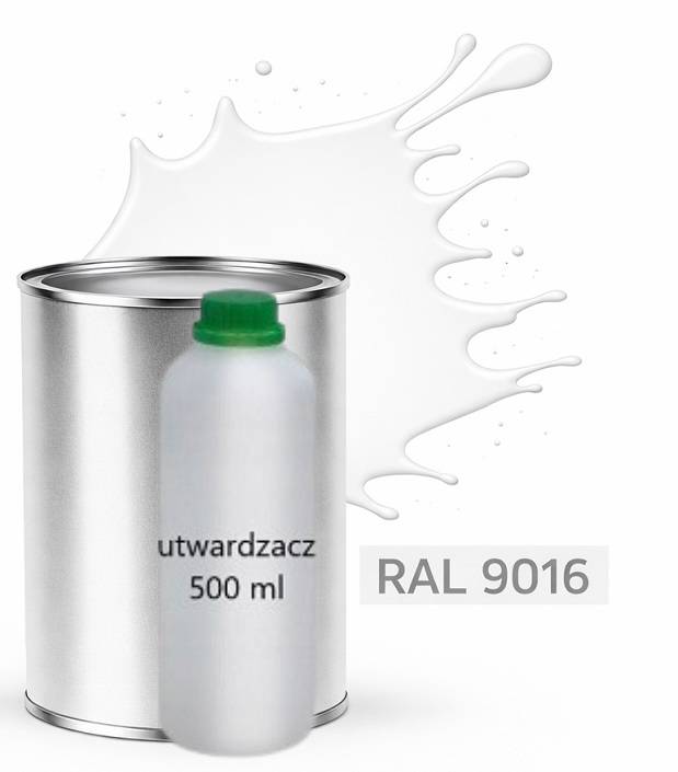 Ral 9016 Polyuretan Akryl 2:1 1 L Matný Lak Tužidlo Normal 0,5 L