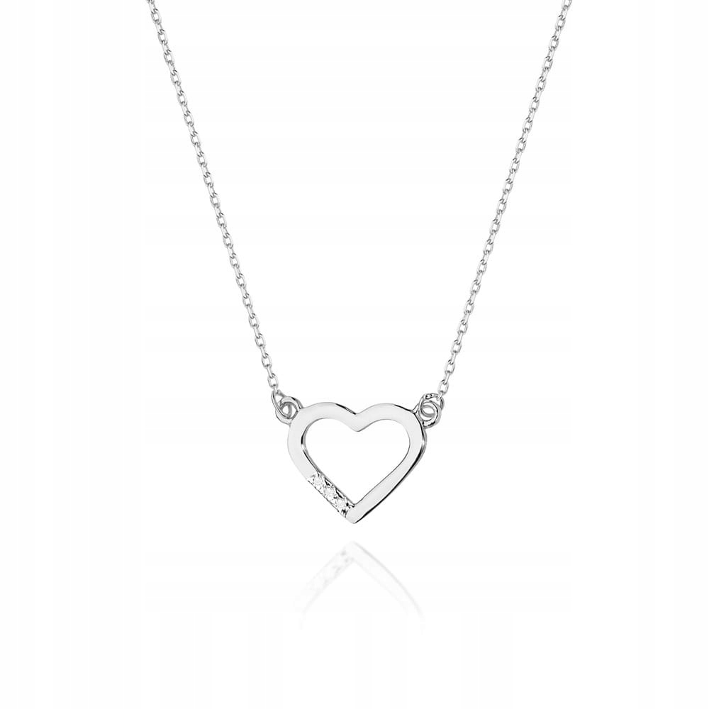 Zlatý Řetízek pr. 585 Srdce S Brilianty 0.015 ct