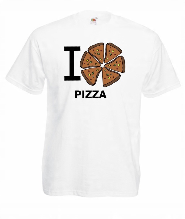

XL Koszulka Męska I Love Pizza Fastfood Wzory