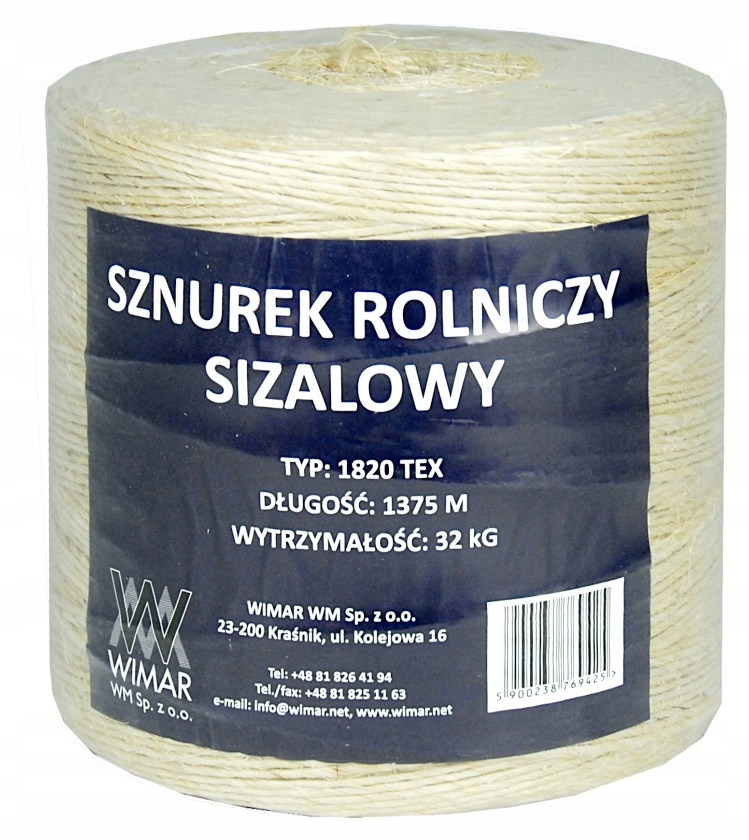 

Sznurek sizalowy Tex 1820 dł. 1375mb Wimar