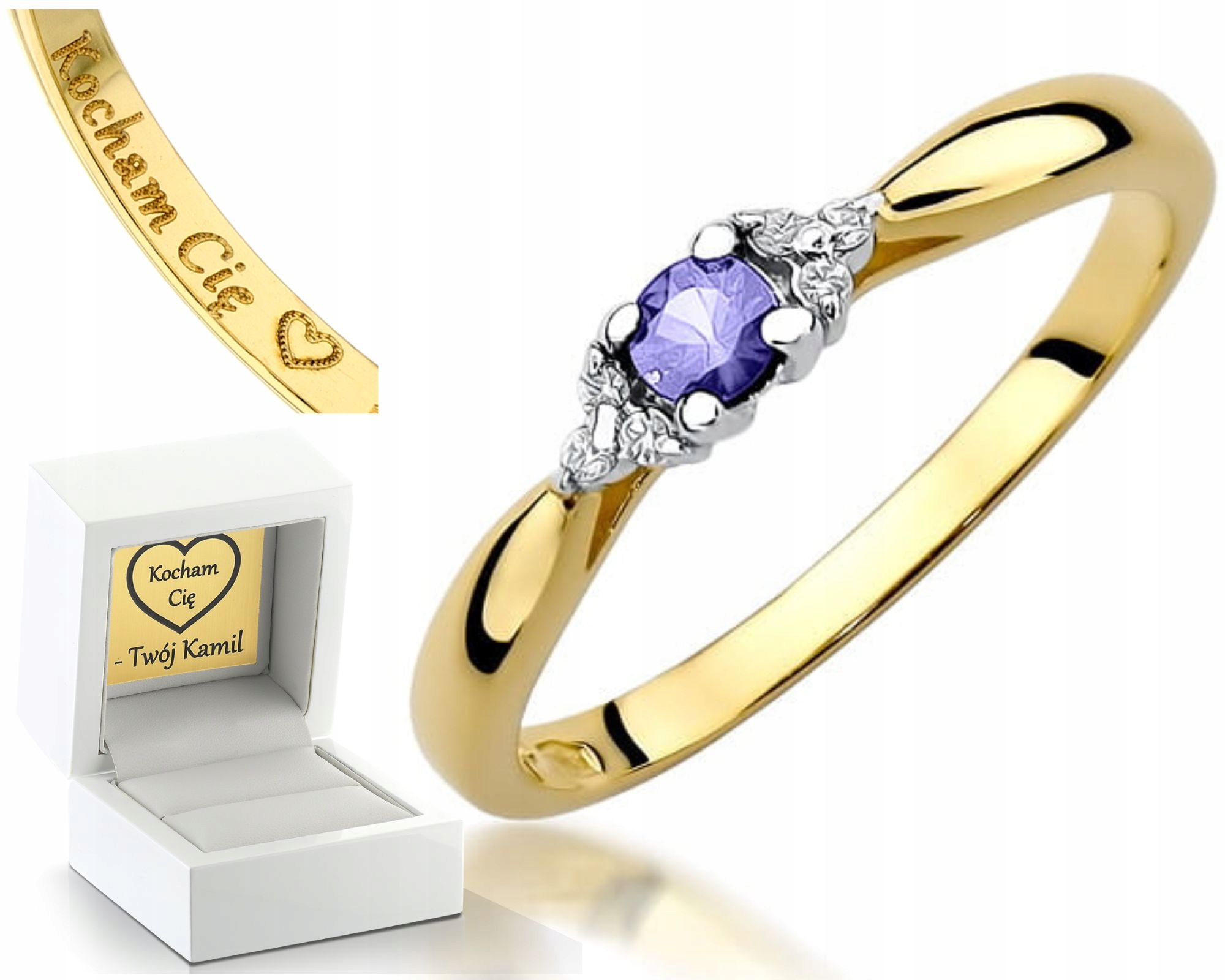 Prstýnek Tanzanitové Brilianty Gravírování Bonus