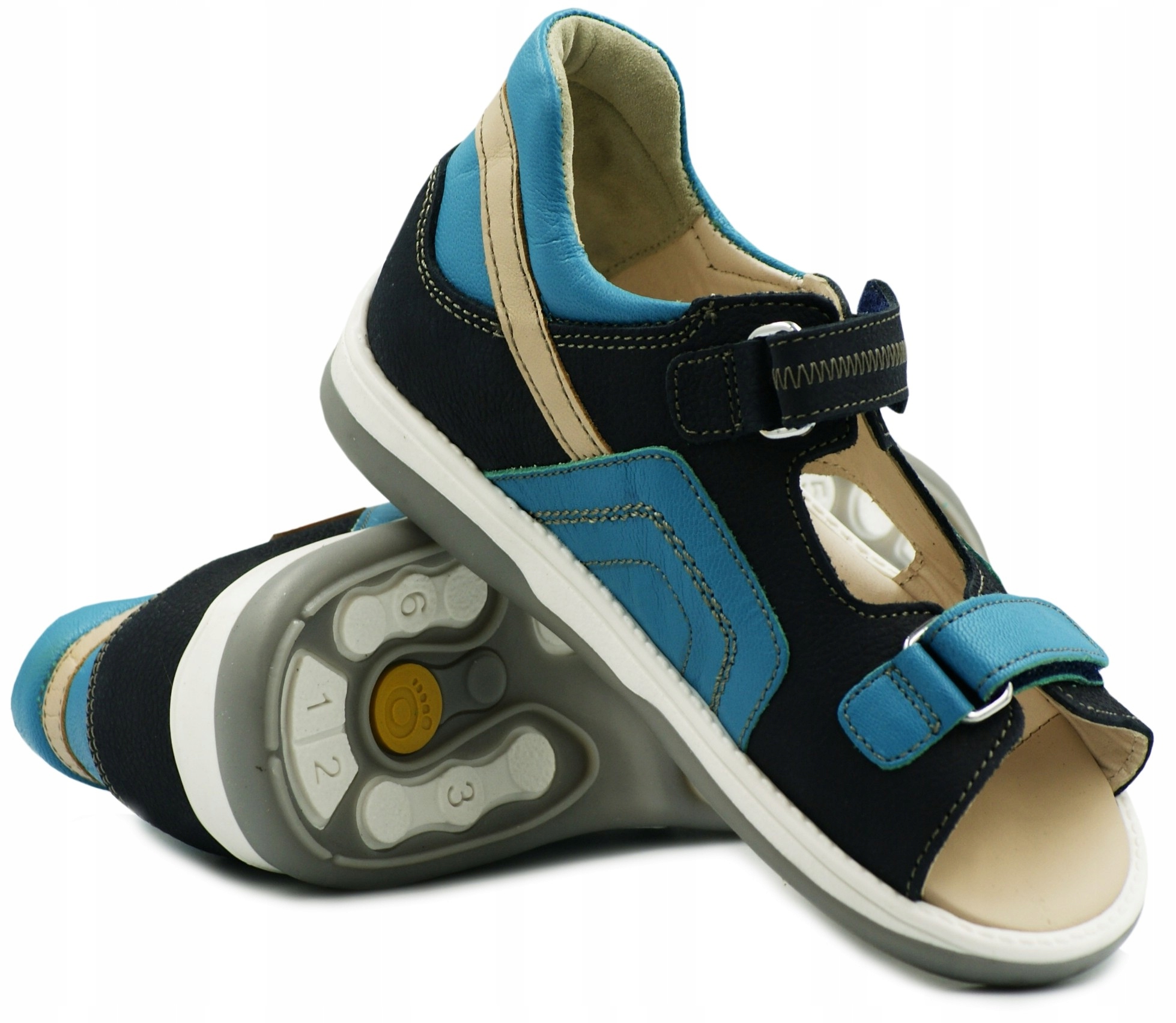 

Sandałki Korekcyjne Chłopięce Memo Szafir Skóra 28