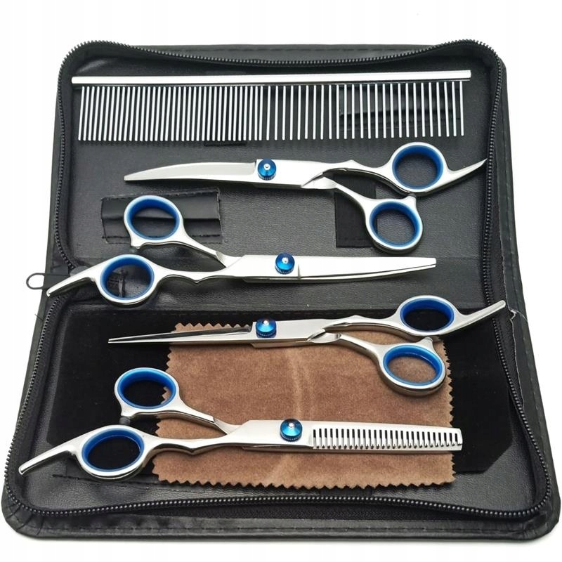 Levně Groomerské kadeřnické nůžky Sada pro stříhání psů a koček