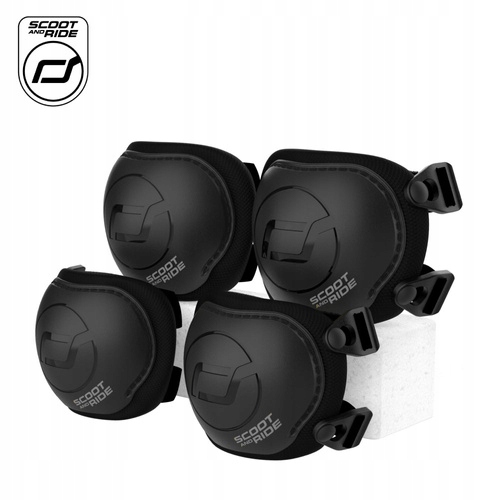 Scoot & Ride Zestaw Ochraniacze dziecięce na kolana i łokcie Black S 3+