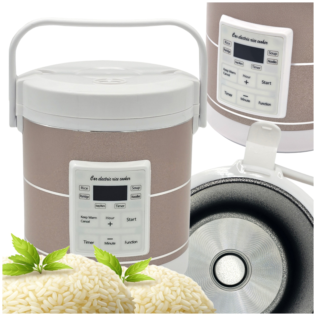 Ryżowar samochodowy 1,6L Multicooker turystyczny 12V 24V Tir bus LCD timer