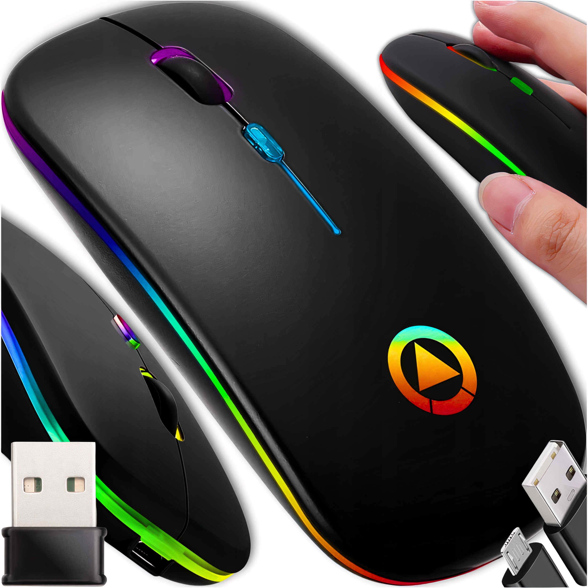MYSZ DEFENDER TOUCH MM-997 RF+BT SILENT RGB AKU CZARNA — 10