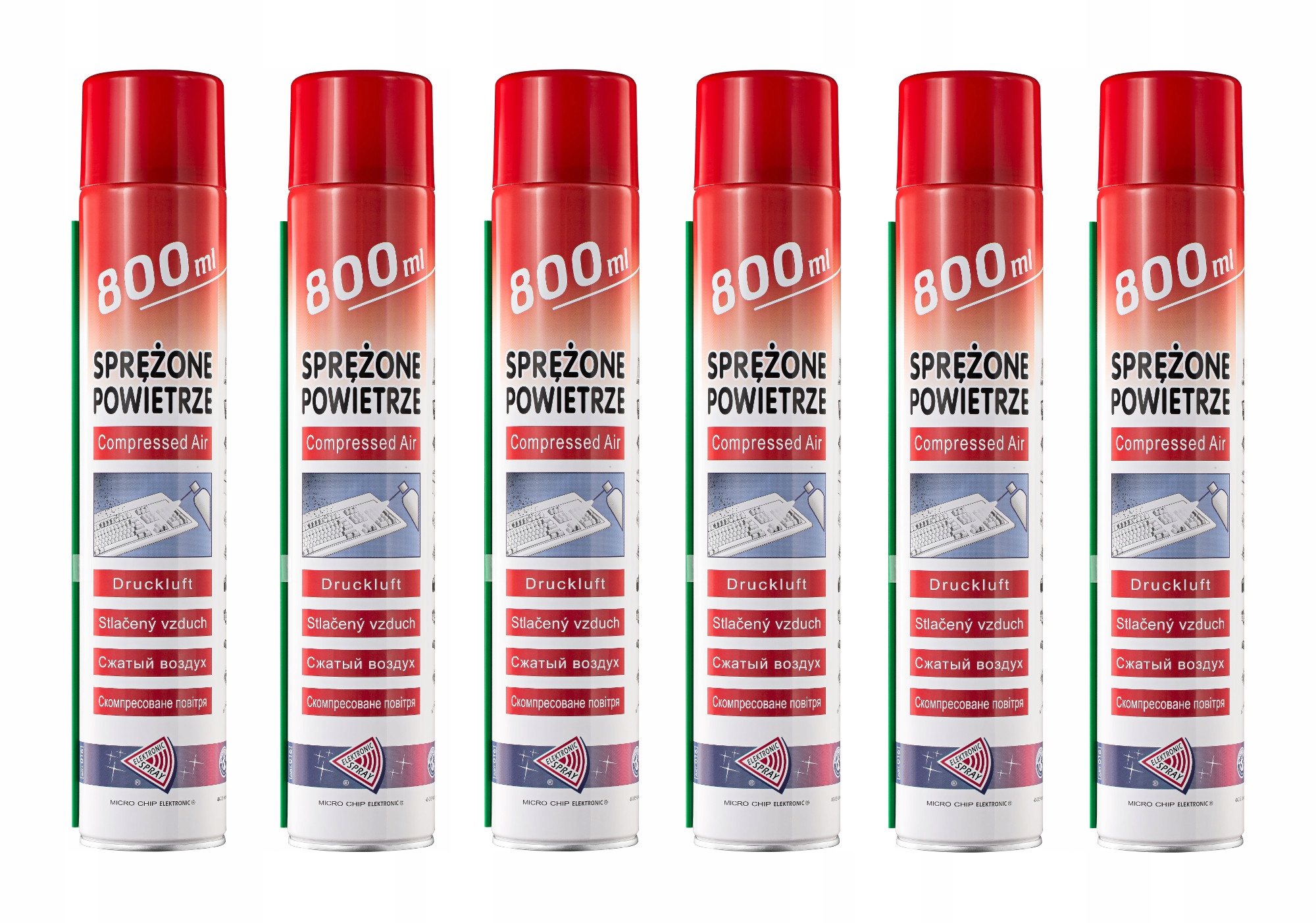 Sprężone powietrze zestaw 6 x 800 ml