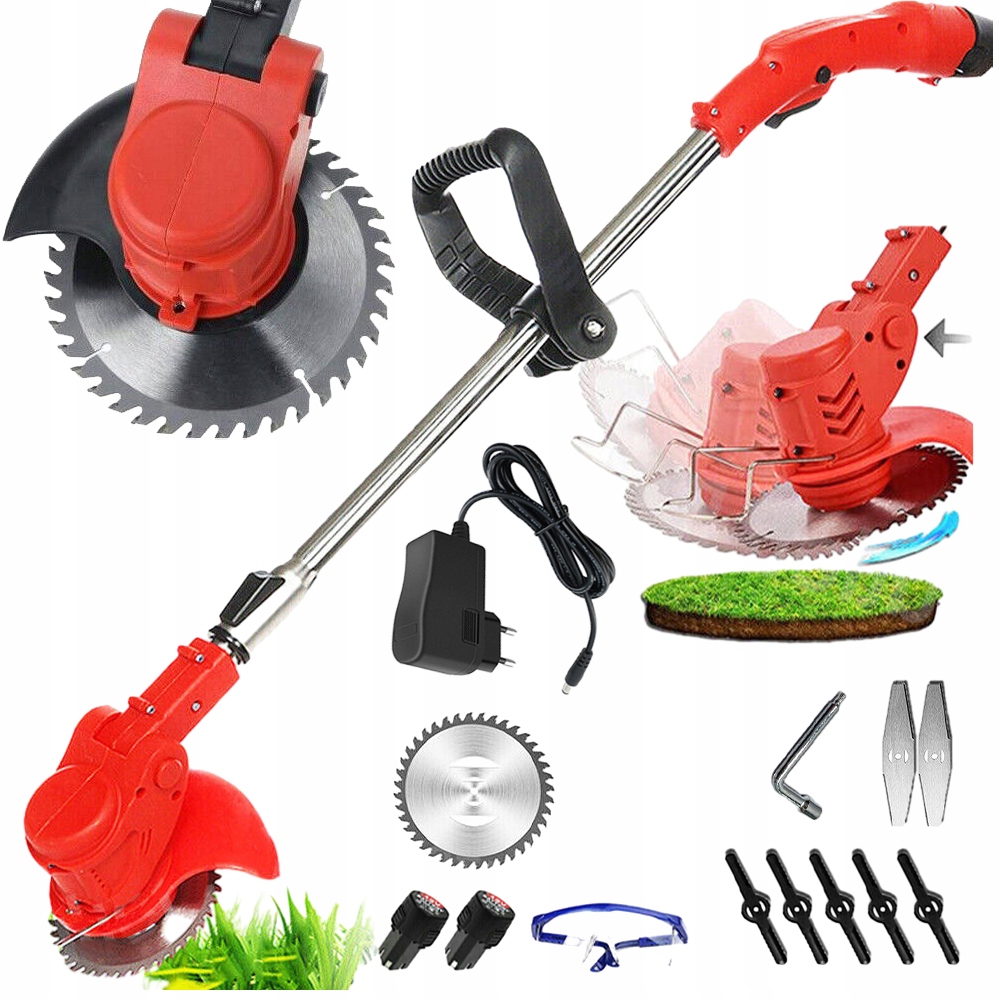 Kosa Podkaszarka Akumulatorowa 650W Mocna 18000RPM 3 Ostrza Do Ogrodu