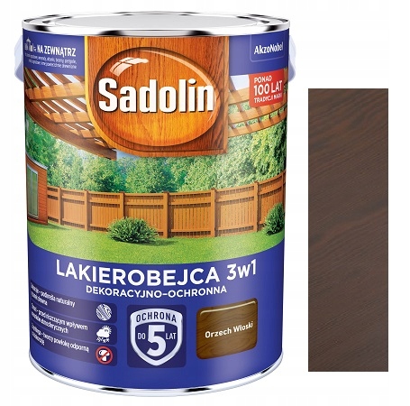 Sadolin Lakierobejca 3w1 Do Drewna Orzech Włoski 5L
