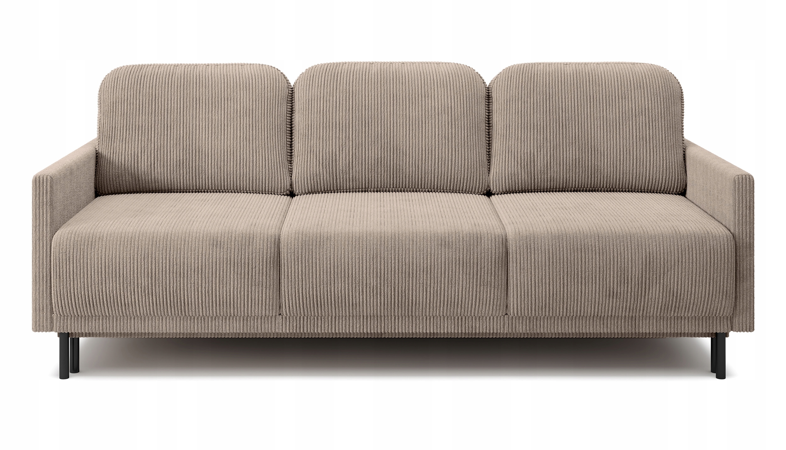 Rozkládací třímístná pohovka Hamiel s úložným prostorem, béžová, sametová barva