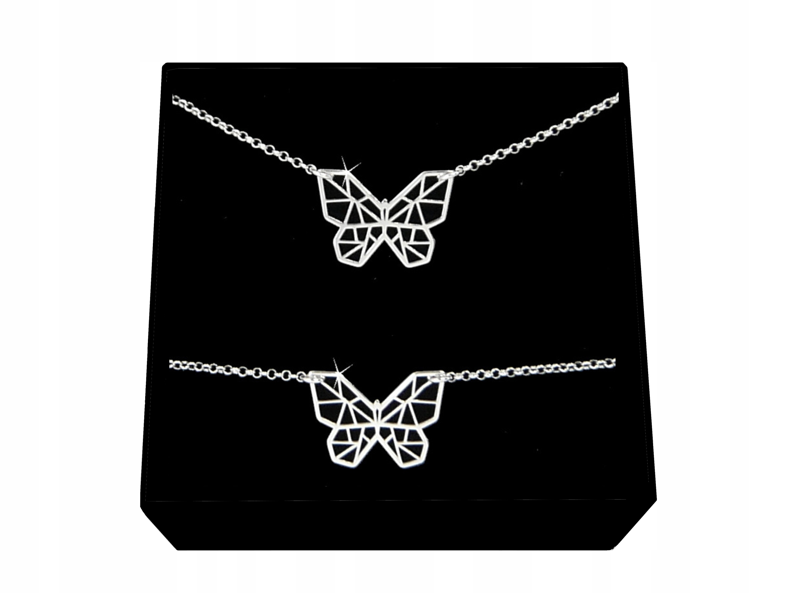 

Komplet Biżuterii Motyl Motylek Origami srebro 925