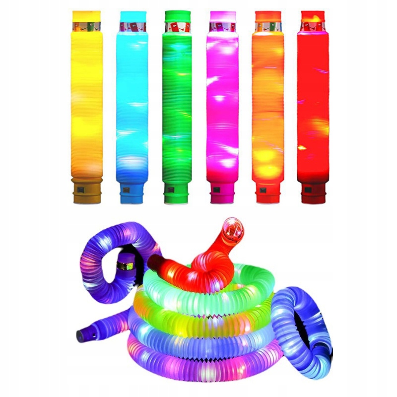 RURKI POP TUBE LED ZESTAW 6 SZT XXL DUŻE TUBY 66cm ŚWIECĄCE