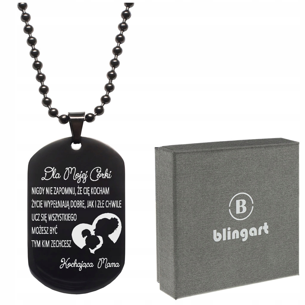 

Nieśmiertelnik z grawerem dla Córki + łańcuszek