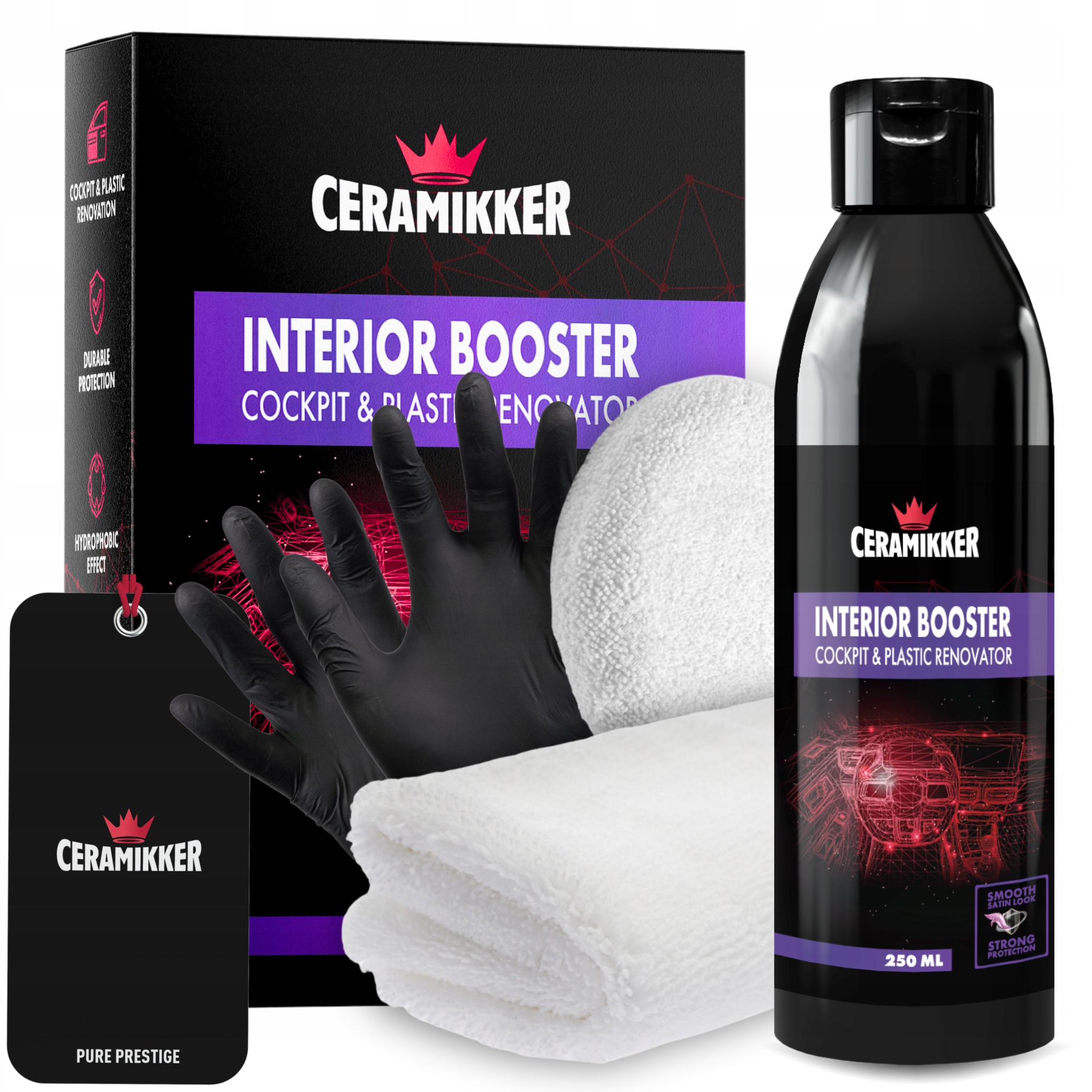 Černidlo na plasty Dressing Renovační sprej do kokpitu Interior Booster