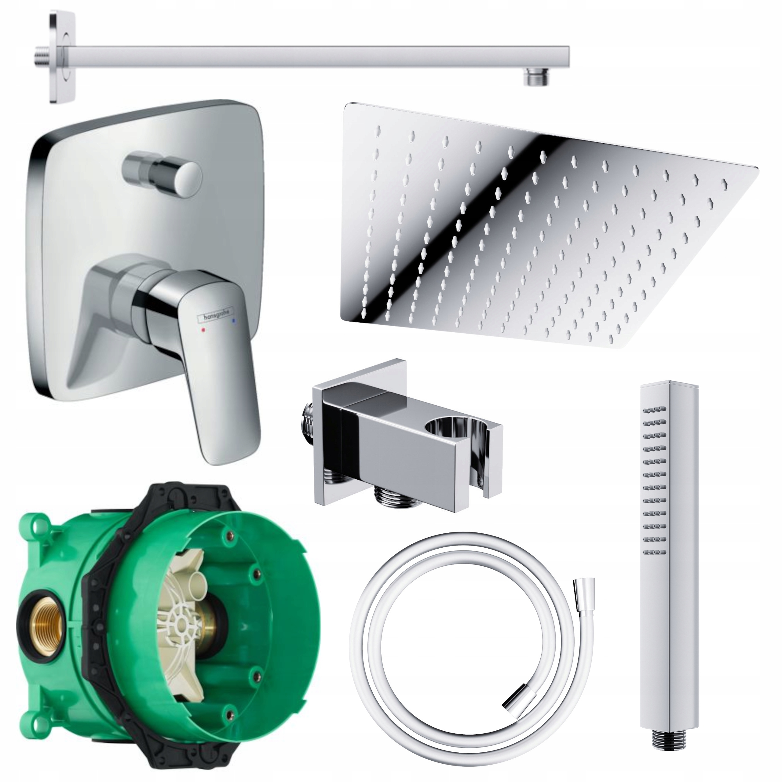 Sprchový Set Podomítková Nástěnná Baterie Hansgrohe Dešťová Sprcha 25 CM