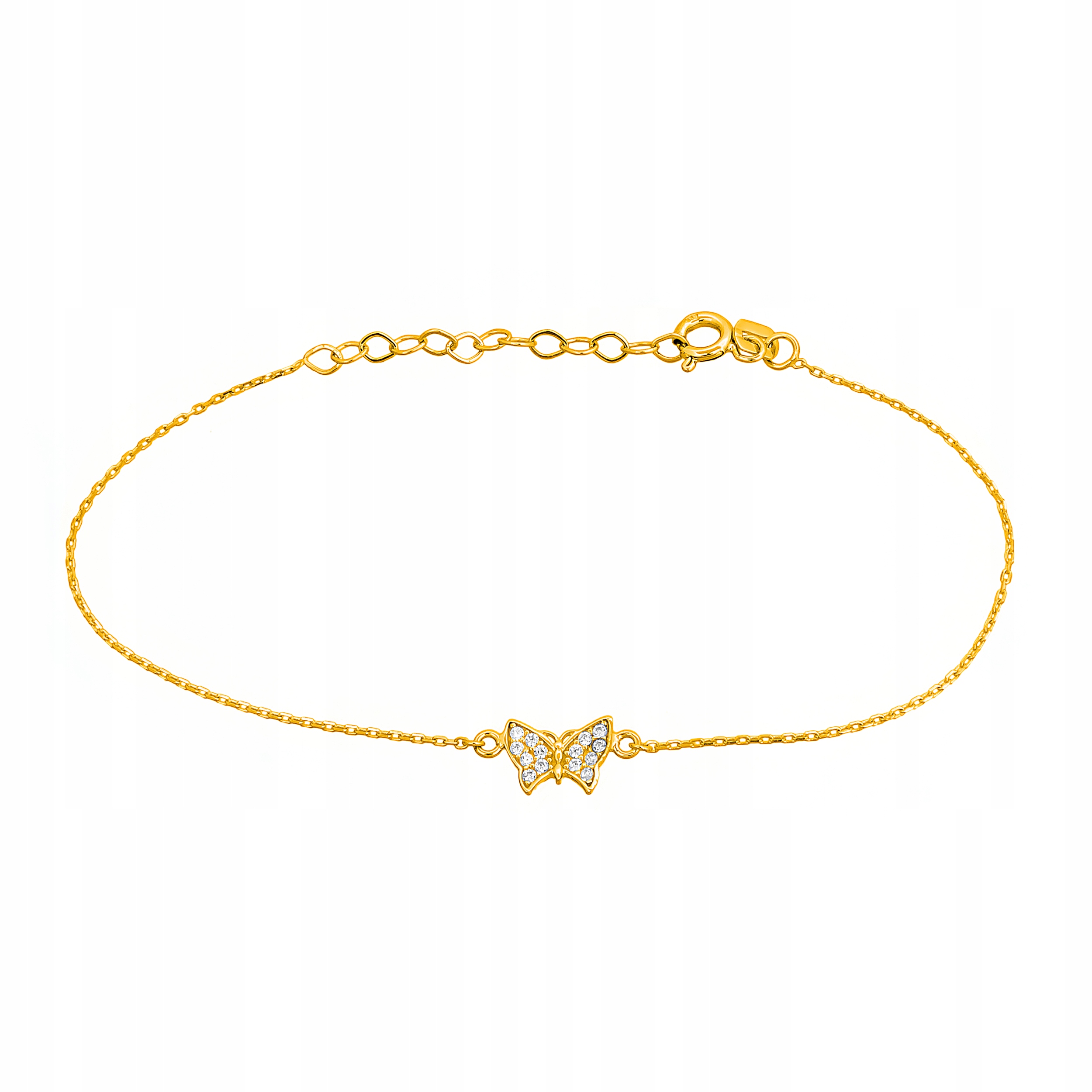 

Złota Bransoletka pr333 Motyl Motylek Grawer