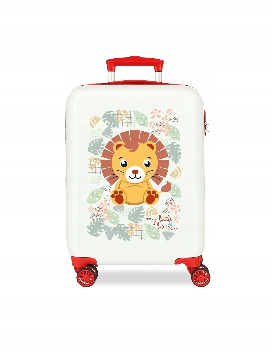Dětský skořepinový Abs kufr Roll Road Happy Pets Lion 33 L bílý