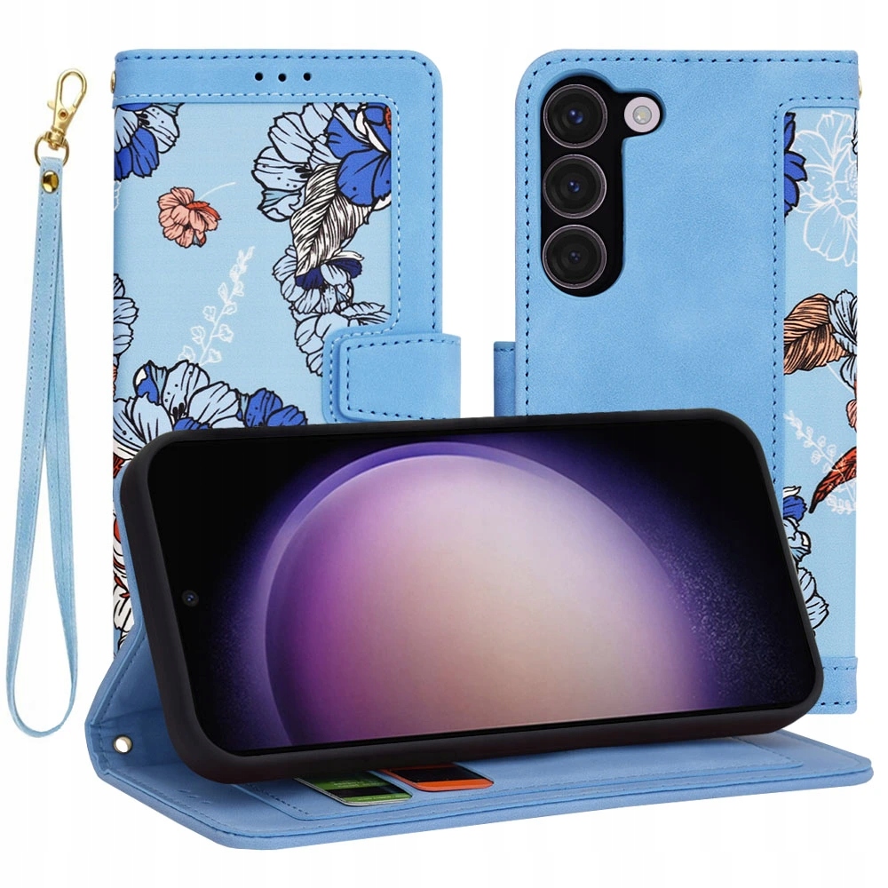 Techsuit FlipCraft – etui na Samsung Galaxy S23 – Żywy niebieski