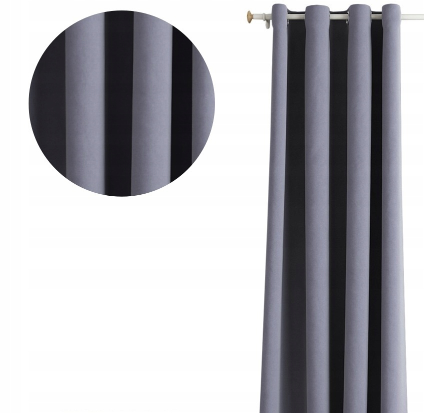 MATOWE ZASŁONY GOTOWE 140x250 GŁADKIE NA PRZELOTKACH KÓŁKA KOLOR SZARY