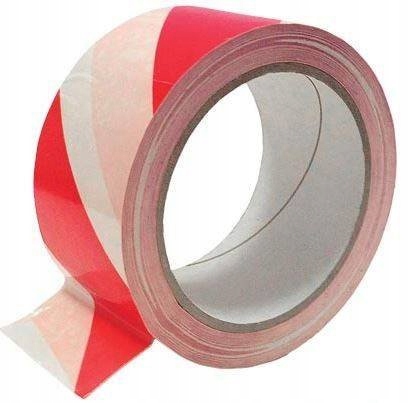 Taśma ostrzegawcza biało-czerwona - 100m x 75mm