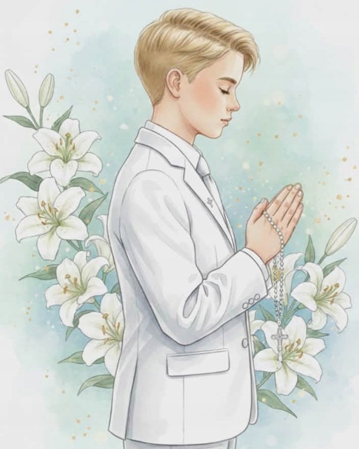 Diamond Painting První Svaté Přijímání Náboženství Velké 80x100 cm